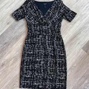 ANN TAYLOR Black & Cream Short Sleeve Dress